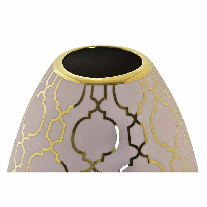 Vase DKD Home Decor Porcelaine Rose Doré Oriental Chrome 16 x 16 x 18 cm