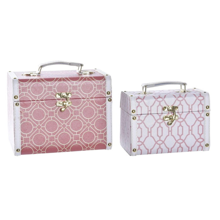 Set de boîtes décoratives DKD Home Decor Toile Bois Orange Blanc 24 x 18 x 19 cm (2 Unités) Set de boîtes décoratives DKD Home Decor Toile Bois Orange Blanc 24 x 18 x 19 cm (2 Unités)