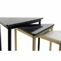 Set de 3 Tables Gigognes DKD Home Decor Blanc Noir Vert Doré 68 x 46,5 x 53 cm
