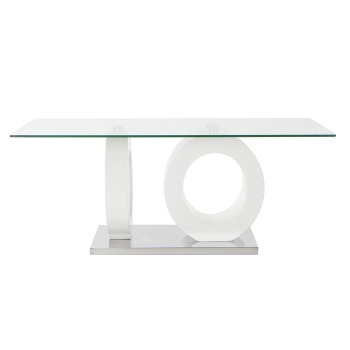 Table Basse DKD Home Decor Blanc Transparent Bois Verre Bois MDF 110 x 60 x 45 cm Table Basse DKD Home Decor Blanc Transparent Bois Verre Bois MDF 110 x 60 x 45 cm