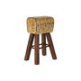 Tabouret DKD Home Decor Noir Bois Marron Cuir (43 x 35 x 75 cm)