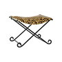 Repose-pied DKD Home Decor Noir Métal Marron Cuir Léopard (55 x 45 x 41 cm)