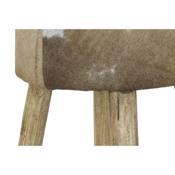 Tabouret DKD Home Decor Blanc Marron Naturel Cuir Bois 42 x 42 x 77 cm Tabouret DKD Home Decor Blanc Marron Naturel Cuir Bois 42 x 42 x 77 cm