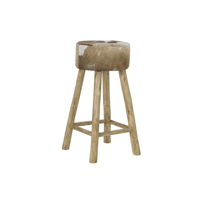 Tabouret DKD Home Decor Blanc Marron Naturel Cuir Bois 42 x 42 x 77 cm Tabouret DKD Home Decor Blanc Marron Naturel Cuir Bois 42 x 42 x 77 cm