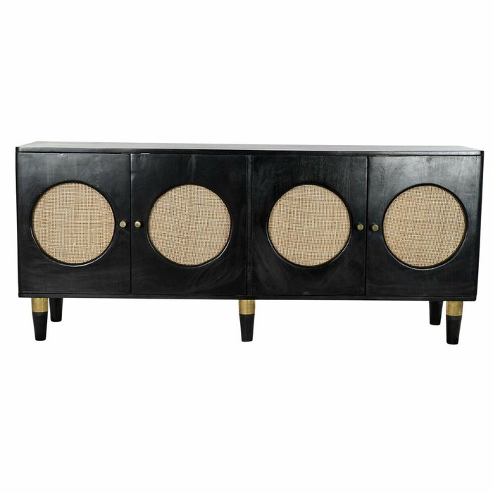 Buffet DKD Home Decor Noir Naturel Rotin Bois de manguier 150 x 40 x 65 cm Buffet DKD Home Decor Noir Naturel Rotin Bois de manguier 150 x 40 x 65 cm