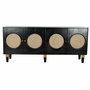 Buffet DKD Home Decor Noir Naturel Rotin Bois de manguier 150 x 40 x 65 cm
