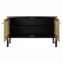 Buffet DKD Home Decor Noir Naturel Rotin Sapin 120 x 38 x 76 cm