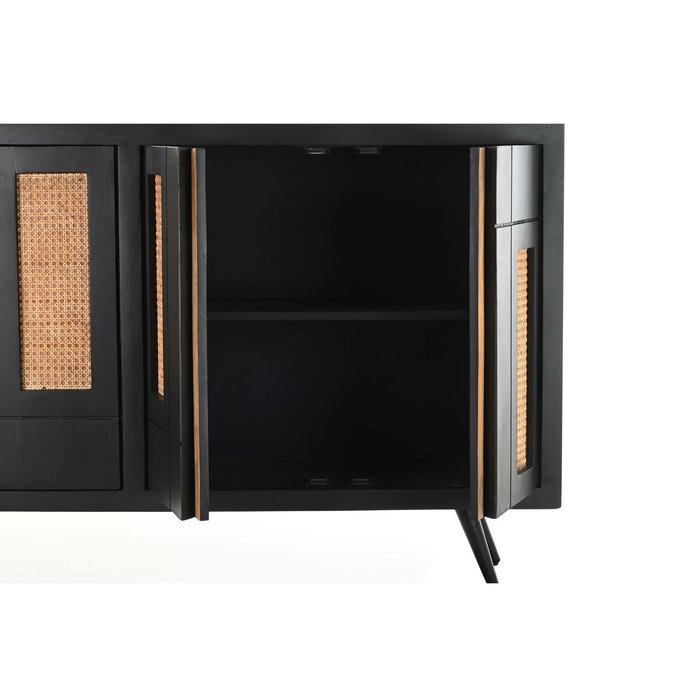 Buffet DKD Home Decor Noir Rotin Bois de manguier 160 x 40 x 90 cm