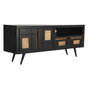 Meubles de télévision DKD Home Decor Noir Rotin Bois de manguier (145,5 x 40,5 x 60 cm)