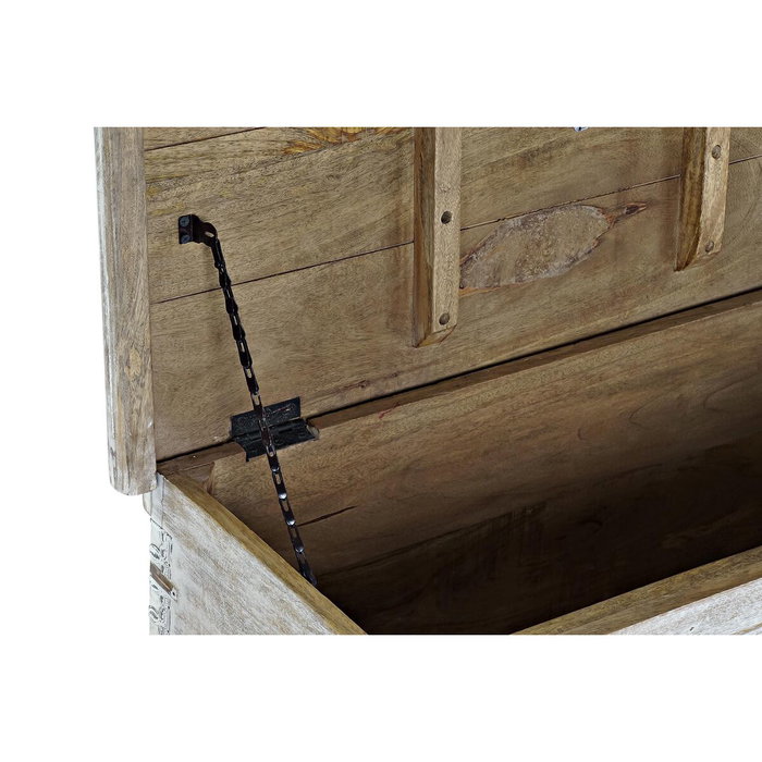 DKD Home Decor Coffre Blanc Laiton Bois de manguier