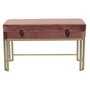 Banquette DKD Home Decor Rose Doré Métal Velours (80 x 40 x 47 cm)
