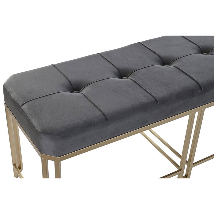 Banquette DKD Home Decor Gris Métal Velours (120 x 40 x 47 cm) Banquette DKD Home Decor Gris Métal Velours (120 x 40 x 47 cm)