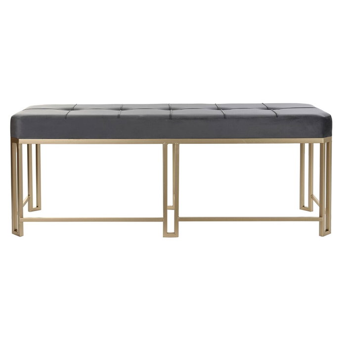 Banquette DKD Home Decor Gris Métal Velours (120 x 40 x 47 cm) Banquette DKD Home Decor Gris Métal Velours (120 x 40 x 47 cm)