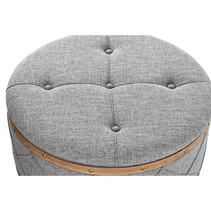 Banquette DKD Home Decor Naturel Bois Polyester Gris clair (80 x 80 x 43 cm)
