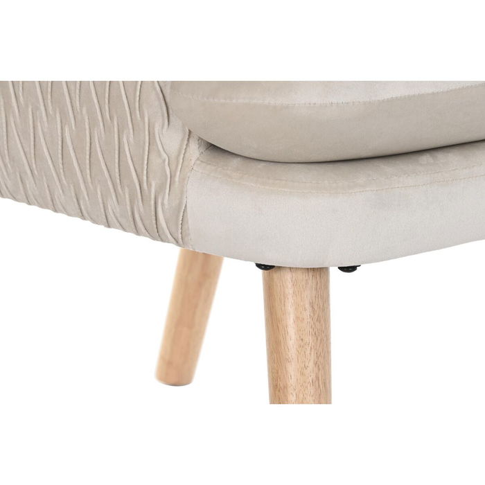 Siège DKD Home Decor Beige Naturel Polyester Bois 67 x 70 x 95 cm
