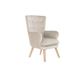 Siège DKD Home Decor Beige Naturel Polyester Bois 67 x 70 x 95 cm