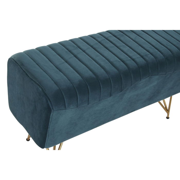 Banquette DKD Home Decor Turquoise Polyester Métal Aluminium 90 x 31 x 47 cm