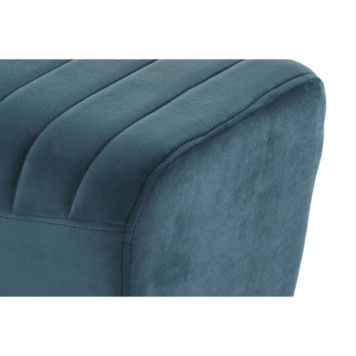 Banquette DKD Home Decor Turquoise Polyester Métal Aluminium 90 x 31 x 47 cm