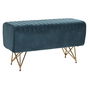 Banquette DKD Home Decor Turquoise Polyester Métal Aluminium 90 x 31 x 47 cm