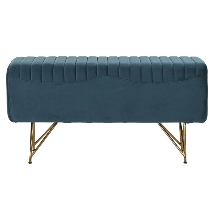 Banquette DKD Home Decor Turquoise Polyester Métal Aluminium 90 x 31 x 47 cm