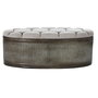 Banquette DKD Home Decor Beige Métal Polyester Brun foncé (121 x 44 x 47,5 cm)