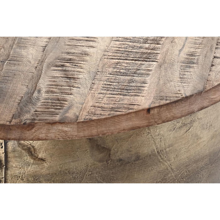 Table Basse DKD Home Decor Glamour Marron Doré Métal Bois de manguier 68 x 68 x 44 cm