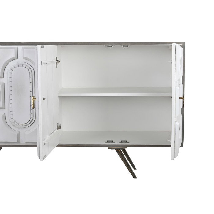 Buffet DKD Home Decor Blanc Gris Doré Métal Bois de manguier 152 x 43 x 84 cm