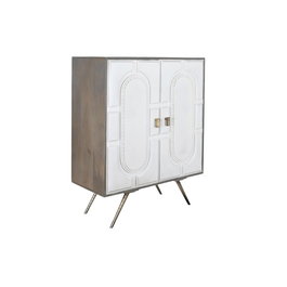 Buffet DKD Home Decor Blanc Gris Doré Laiton Bois de manguier 93 x 41 x 114 cm