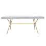 Table de Salle à Manger DKD Home Decor Gris Doré Blanc Laiton Bois de manguier (180 x 90 x 76 cm)