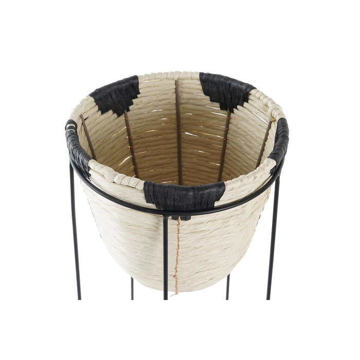 Cache-pot DKD Home Decor Naturel Noir Métal Colonial Fibre (30 x 30 x 62 cm) Cache-pot DKD Home Decor Naturel Noir Métal Colonial Fibre (30 x 30 x 62 cm)