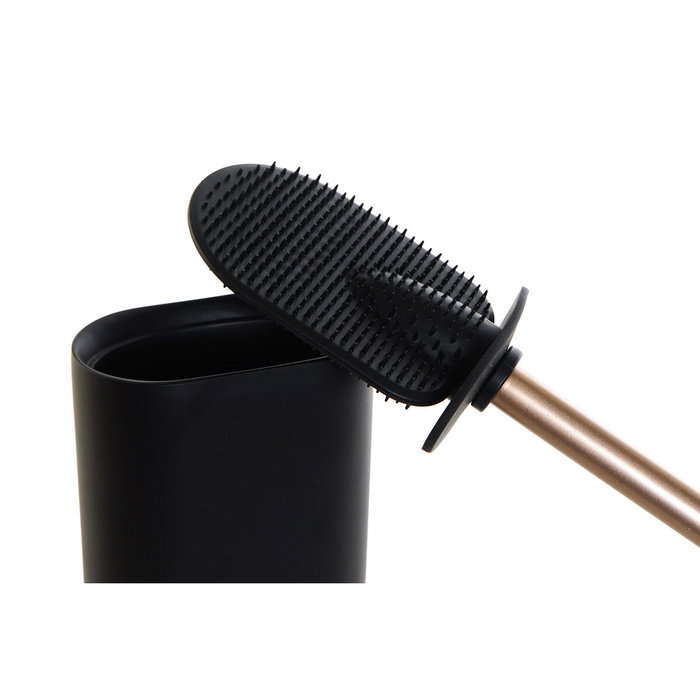 Brosse de salle de wc DKD Home Decor Noir Doré Résine 10 x 6 x 40 cm Brosse de salle de wc DKD Home Decor Noir Doré Résine 10 x 6 x 40 cm