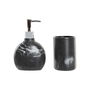 Ensemble de Bain DKD Home Decor Noir Résine Plastique 11 x 6 x 17 cm 2 Pièces