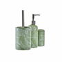 Ensemble de Bain DKD Home Decor Vert Argenté polypropylène Dolomite Tropical Feuille d'une plante 9,5 x 9,5 x 37 cm