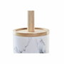 Brosse de salle de wc DKD Home Decor Blanc Naturel Métal Résine Caoutchouc Marbre Scandi 30 x 40 cm 10,3 x 10,3 x 38 cm