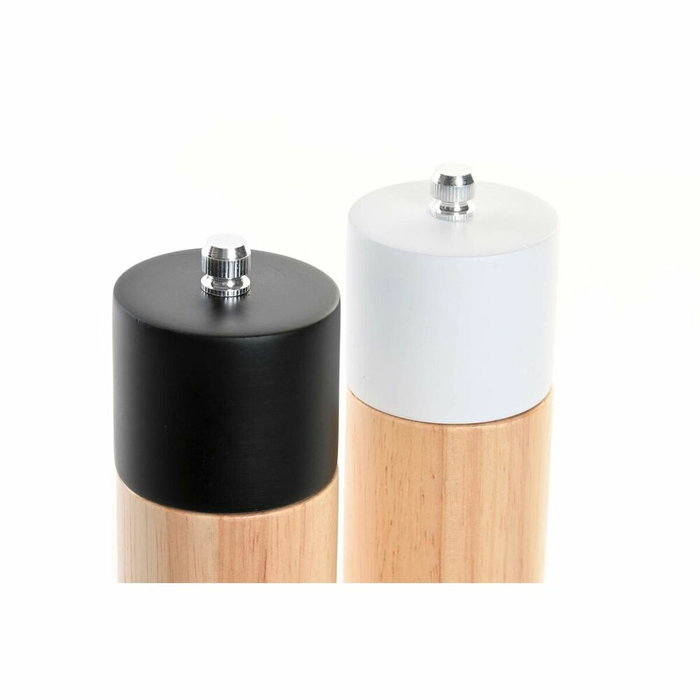 DKD Home Decor Salière-Poivrière Noir Bois d'hévéa Blanc (2 Unités) DKD Home Decor Salière-Poivrière Noir Bois d'hévéa Blanc (2 Unités)