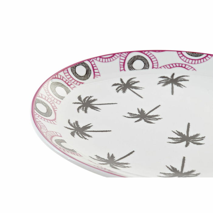 Service de Vaisselle DKD Home Decor Bleu Multicouleur Turquoise Porcelaine Colonial Africain 27 x 27 x 2,5 cm 18 Pièces (18 pcs)