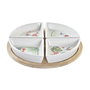 Ensemble à apértif DKD Home Decor Blanc Multicouleur Naturel Bambou Grès Tropical 21,5 x 21,5 x 1 cm (5 pcs)