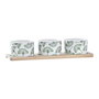 Ensemble à apértif DKD Home Decor Bambou Grès Volets 3 Pièces 4 Pièces 28 x 9,7 x 1,5 cm
