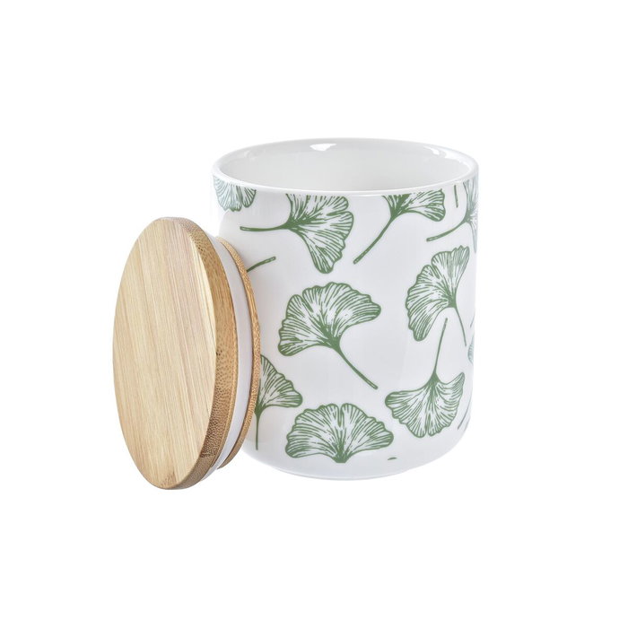 Set de 3 Boites DKD Home Decor Naturel Blanc Vert Bambou Grès Tropical 10 x 10 x 17 cm Set de 3 Boites DKD Home Decor Naturel Blanc Vert Bambou Grès Tropical 10 x 10 x 17 cm