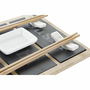 Set de sushi DKD Home Decor Bambou Ardoise Noir Naturel Oriental 25 x 19 x 3 cm