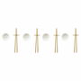 Set de sushi DKD Home Decor Bambou Grès Blanc Naturel Oriental 27,3 x 20,3 x 2,5 cm (12 Unités)