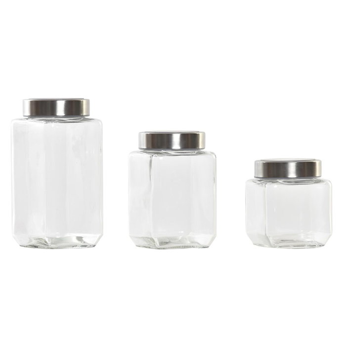 Set de 3 Boites DKD Home Decor 750 ml 8,5 x 8,5 x 18 cm Set de 3 Boites DKD Home Decor 750 ml 8,5 x 8,5 x 18 cm