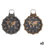 Horloge Murale DKD Home Decor Doré Argenté Verre Fer Mappemonde 42 x 8,5 x 54 cm (2 Unités)