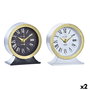 Horloge de table DKD Home Decor Blanc Noir (2 Unités)