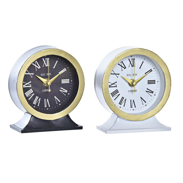 Horloge de table DKD Home Decor Blanc Noir (2 Unités) Horloge de table DKD Home Decor Blanc Noir (2 Unités)