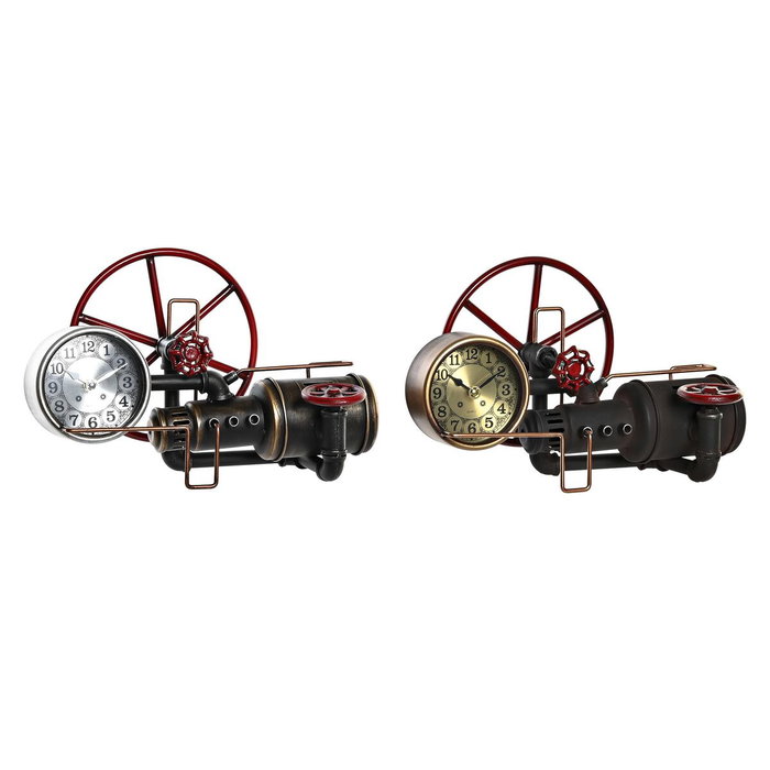 Horloge de table DKD Home Decor Doré Argenté Vintage (2 Unités)