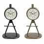 Horloge de table DKD Home Decor Noir Doré Loft (2 Unités)