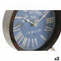 Horloge de table DKD Home Decor Bleu Noir Vintage (2 Unités)