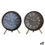 Horloge de table DKD Home Decor Bleu Noir Vintage (2 Unités)