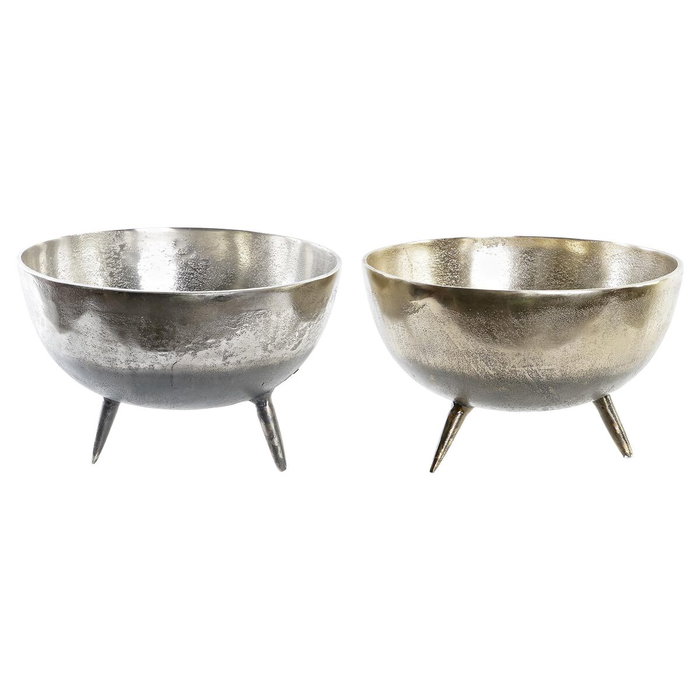 DKD Home Decor Centre de Table Doré Argenté Aluminium (2 Unités) DKD Home Decor Centre de Table Doré Argenté Aluminium (2 Unités)